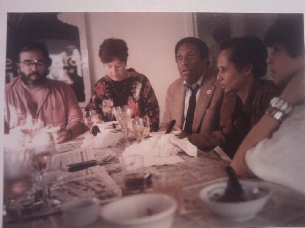 Adrienne Kennedy at lunch with Francis Ford Coppola in the 1980s