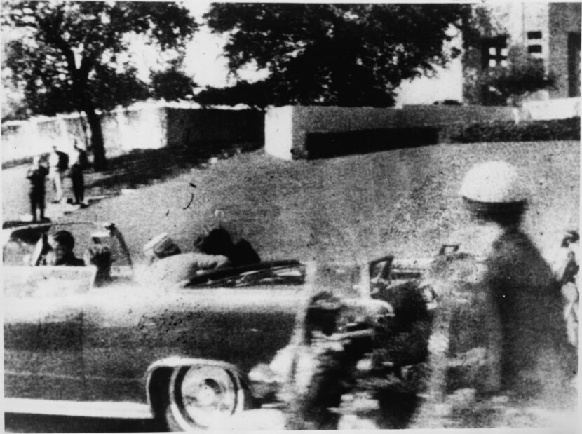 Polaroid photograph of the assassination of President John F. Kennedy, taken immediately after the fatal shot (Mary Ann Moorman / Public Domain)