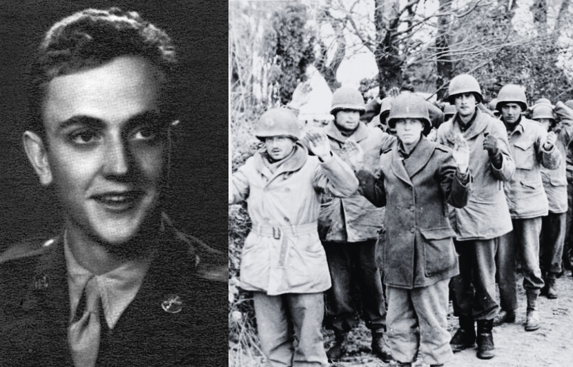 Kurt Vonnegut in military uniform during World War II and American POWs