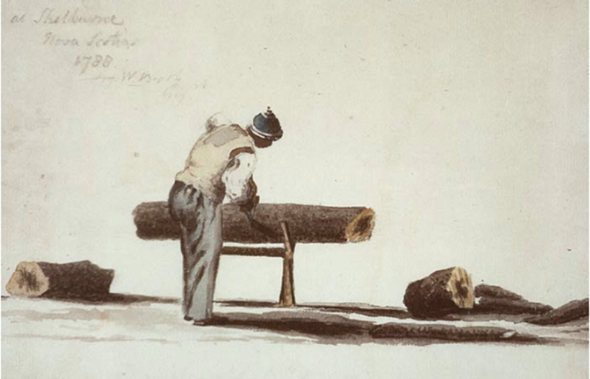 A Black woodcutter in Nova Scotia, 1788 (Public Domain)
