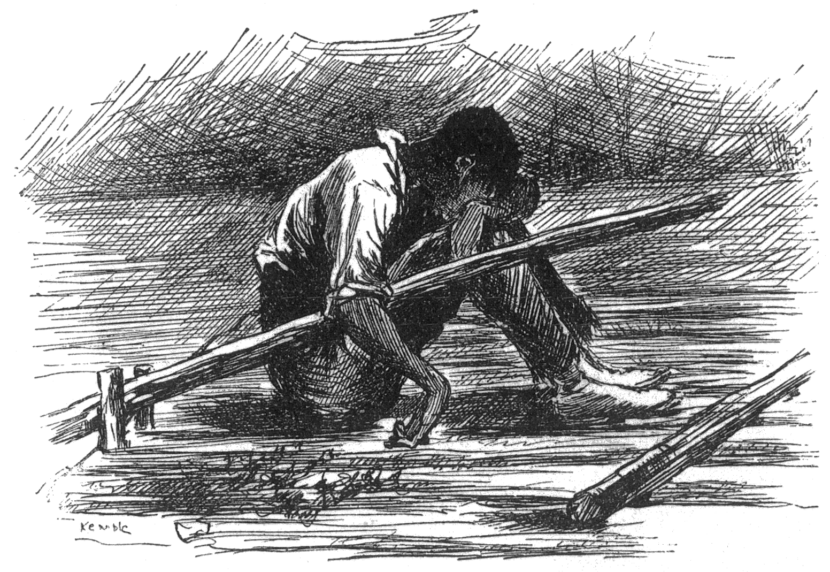 Illustration of Jim in Huckleberry Finn