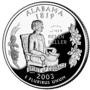 Helen Keller on Alabama state quarter