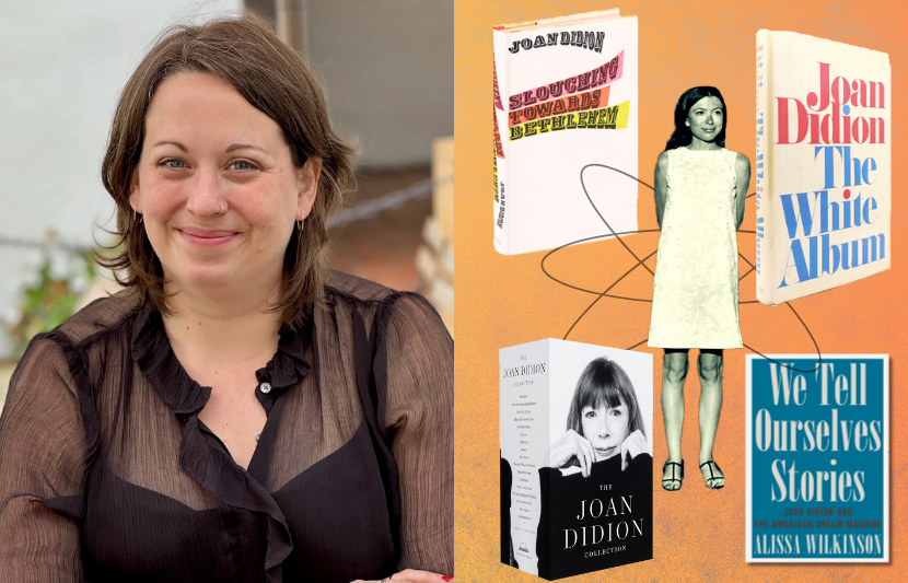 Alissa Wilkinson, portrait of Joan Didion (NYPL Digital Collections), and Didion book covers